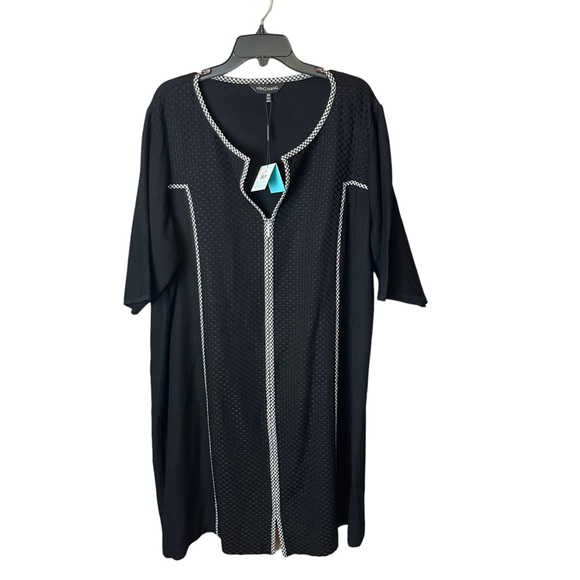 Ming Wang Dresses & Skirts - NWT Ming Wang Black Zip Up Textured Gingham Dress 2X